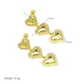 Detail view of 18k gold plated heart drop earrings with size and weight dimensions - Triple Heart Design (DE240623-A)