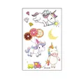 Tatuaggi temporanei per bambini con unicorni arcobaleno e ciambelle colorate WS-A148 - Unicorno e Ciambelle (WS-A148)