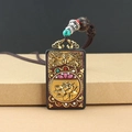 Ebony Golden Lotus Nepal Wushi Brand Necklace