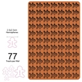 Detailed view of brown silicone gingerbread man mold for 77 small baking treats - Brown Gingerbread Man