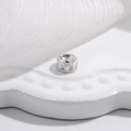 Macro di distanziatori rotondi in argento con strass per la creazione di gioielli - Diamante bianco / 6mm / Oro bianco