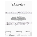Double-layer natural howlite stone bracelet with 6mm round beads and irregular chips - White Howlite Bracelet