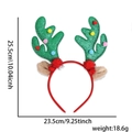 Cerchietto natalizio con corna di renna verdi glitterate e pompon colorati - Pompon Corna Verde