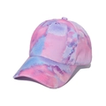 Pink and blue tie-dye baseball cap with curved brim and reinforced cotton fabric - Adjustable / Pink Blue Lavender Dreamy Smudge (3)
