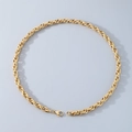 Collana a catena a fune in acciaio inossidabile dorato con chiusura a moschettone - 45cm / 7mm Oro