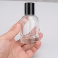 Flacone spray per profumo da 30ml in vetro trasparente con tappo nero - 50ml