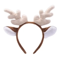 Serre-tête bois de renne en peluche marron avec de jolies oreilles douces 3D beige - 6# Bandeau Café-Bois Beige
