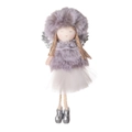 Angelo di Natale in peluche con cappello viola e gonna in tulle bianco decoro - Angelo Con Gonna in Garza e Cappello a Fungo / Grigio