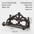 Antique brown cast iron wall mounted paper towel holder with ornate scroll embossing - 8850 Paper Towel Holder / Aged Oil Finish