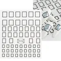 Minimalist black rectangle frame nail art sticker decals for DIY manicures - TH-0764 (Black Hollow Square)