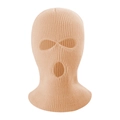 Winter thermal 3-hole knitted balaclava mask in light pink for outdoor skiing - 3-Hole Design / Khaki