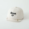 Cute beige baby baseball cap with Nice smiley face embroidery and soft brim style - Nice / Beige