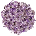 DIY jewelry making kit featuring natural amethyst gravel stone beads in a round display - Purple Crystal