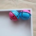 Pink and sky blue two-tone metal bell with star cut-outs for keychains and DIY crafts - Rose Blue