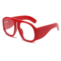 Übergroße Retro-Brille mit dickem rotem Kunststoffrahmen für Damen und Streetstyle - Rot