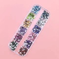 12-grid organizer box with colorful star-shaped glitter sequins for nail art and DIY decor - 12 Colors Star Rhinestones