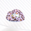 Purple leopard print heart charm with UV finish and attachment loop for DIY crafts - Light Purple Leopard