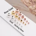 Perles rondes en argent S925 doré, or rose et argenté pour la fabrication de bijoux DIY - 2mm / Or rose