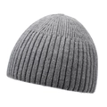 Gorro de punto acanalado gris oscuro para hombre y mujer en tejido cálido elástico de invierno - Talla única / Gris claro