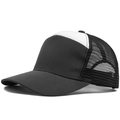 Cappellino trucker classico grigio scuro e bianco con rete nera e visiera curva - Grigio/Bianco