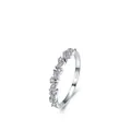 Eleganter S925 Sterlingsilber Ring mit funkelnden Marquise und runden Zirkonia Steinen - US-Größe 5