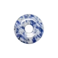 Blue and white sodalite crystal donut pendant with natural marble texture for DIY jewelry - Blue Spot Stone
