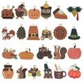 24er Set Thanksgiving Emaille-Anhänger mit Kürbis- und Truthahnmotiven für DIY-Schmuck - Neuer Emaille Erntedankfest Mischstil