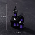 Miniatura de casa embrujada de Halloween negra y morada, mide 5,0 cm x 3,6 cm - Estilo 1 Casa