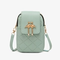 Sac à bandoulière matelassé vert menthe avec fermoir cœur flamant rose doré - Vert