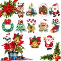 DIY Christmas diamond art garden stakes set featuring Santa, snowman, and reindeer designs - A-2 Christmas 12-Piece Set