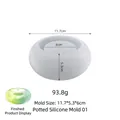 Dettaglio dello stampo tondo in silicone per portacandele in resina con misure e dimensioni - Candeliere ovale n. 1