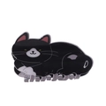 Cute black cat claw hair clip with white details and polished finish for women - Classic Black Cat (D11-3-17)