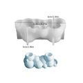 Bubble design silicone mold for candle holders with dimensions 13.4x6x5cm displayed - Bubble Cloud Mold