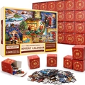 Calendrier de l'Avent puzzle de Noël avec 24 boîtes et 1008 pièces festives - Style sd38 (70x50cm)