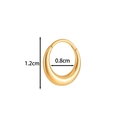 Boucle d'oreille en titane G23 doré poli, hauteur 1,2 cm et diamètre intérieur de 0,8 cm - 8mm Or
