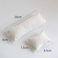 Beige velvet jewelry pillows set for bracelets and watches with dimensions 20cm and 8.5cm - Velvet / Large + Small Set / Off White