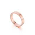 Bague minimaliste en acier inoxydable poli avec finition or rose pour couples - US 7 / Or rose