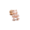Rose gold bear cartilage stud earring featuring white cubic zirconia with screw back - Rose Gold Bear