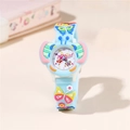 Orologio al quarzo per bambini con cinturino blu in silicone e farfalle 3D colorate - Azzurro
