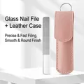 Square Head Glass File + Pink Leather Case