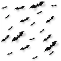3D black bat wall decals in various sizes for Halloween horror party scene decorations - Black Card Style