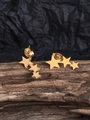 Minimalist gold star stud earrings crafted from polished stainless steel for women - Gold