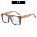 Y2K fashion sports sunglasses with tea brown acetate frame and light blue lenses - Tea Frame Blue Lens
