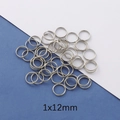 Detailed view of silver stainless steel 1x12mm double loop split rings for jewelry making - 1*12mm Steel Color