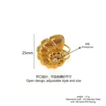 Adjustable golden conch ring in 316 stainless steel with sparkling white crystal stone - Gold 25mm Rhinestone Conch Ring