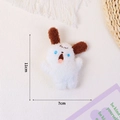 Simpatico portachiavi cane in peluche bianco da 11cm con occhi blu e orecchie lunghe - Cane urlante bianco (Senza ciondolo)