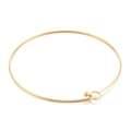 Collar rígido minimalista de acero inoxidable dorado con cierre de cuenta pulida - Dorado (KN20733-Z)