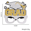 Silver and gold glitter graduation party glasses with 16cm width and 25g weight details - Style O (Silver Grad)