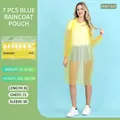 Portable disposable yellow hooded raincoat set of 7 pieces for outdoor activities - Set / Lemon Yellow