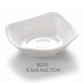 Piattino per salse in melamina bianca con bordi ondulati, 9.5x9.5x2.7cm, modello B220 - Piattino Texturizzato da 3,5 Pollici